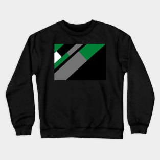 Green,, White, Black, and Grey Rectangle and Triangle pattern Crewneck Sweatshirt